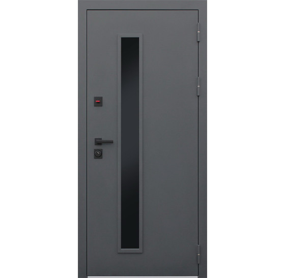 Стальная дверь "Trento" с окном (терморазрыв 3к) | Два слоя покрытия: первый слой - цинкогрунт, второй слой - порошковое покрытие  