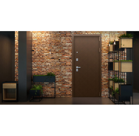 Стальная дверь "Спартак" с зеркалом | Порошковое покрытие 