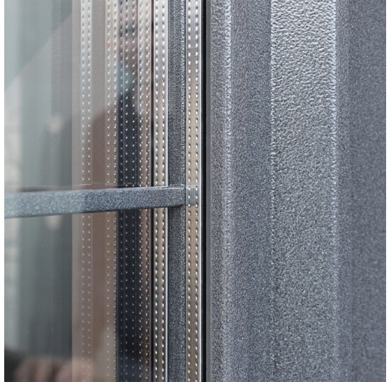 Стальная дверь "Titanium" с окном и английской решеткой (терморазрыв 3к) | Два цвета покраски рамы и полотна: внешняя сторона - 