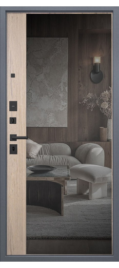 Стальная дверь  "Беркут" с зеркалом | Порошковое покрытие 