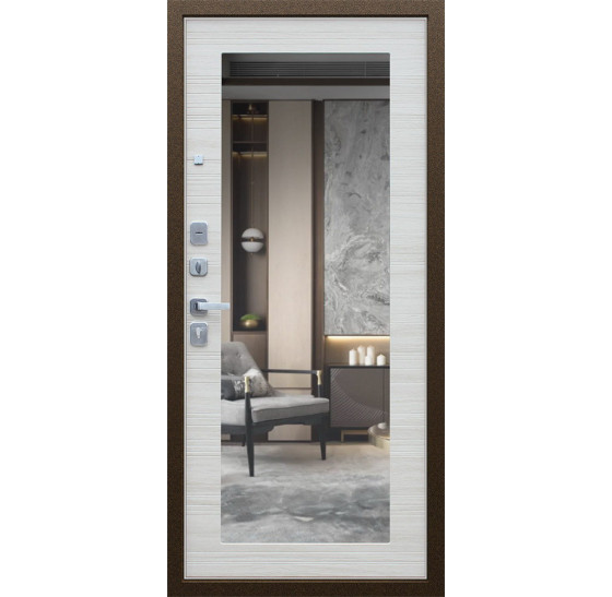 Стальная дверь "Спартак" с зеркалом | Порошковое покрытие 