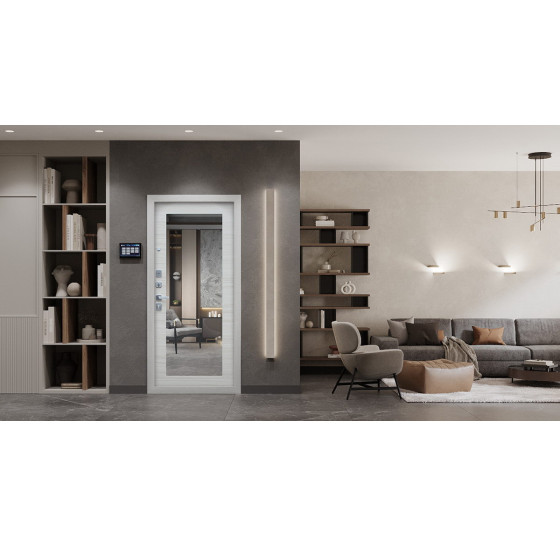 Стальная дверь "Спартак" с зеркалом | Порошковое покрытие 