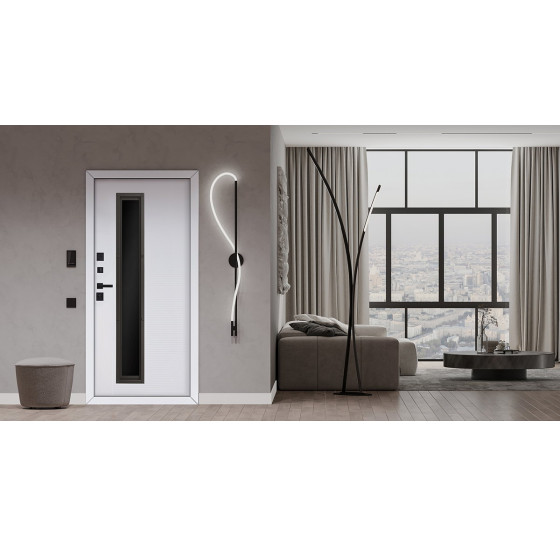 Стальная дверь "Barone" с окном (терморазрыв 3к) | Два слоя покрытия: первый слой - цинкогрунт, второй слой - порошковое покрытие 