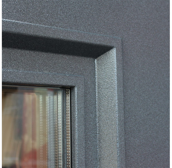 Стальная дверь "Titanium" с окном и английской решеткой (терморазрыв 3к) | Два цвета покраски рамы и полотна: внешняя сторона - 