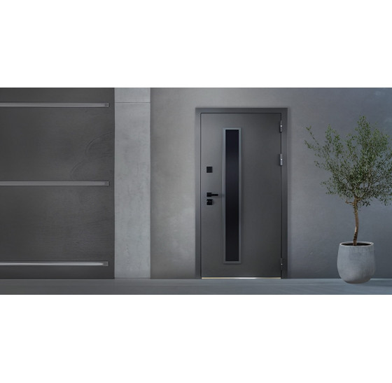 Стальная дверь "Trento" с окном (терморазрыв 3к) | Два слоя покрытия: первый слой - цинкогрунт, второй слой - порошковое покрытие  