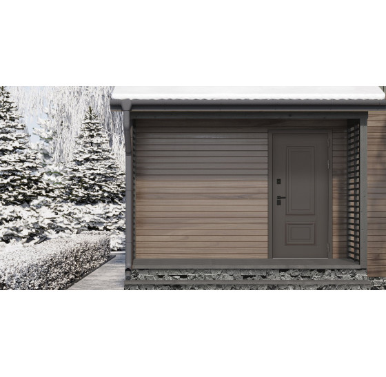 Стальная дверь Норильск с зеркалом (терморазрыв 3к) | Порошковое покрытие 