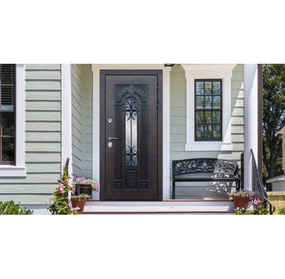 Стальная дверь "Русь" (терморазрыв 3к) . Заказная модель. | Порошковое покрытие 