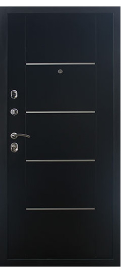 Стальная дверь "Агата 1". Заказная модель. | Муар черный, 2050х870; 2050х970правое и левое открывание