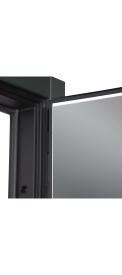 Стальная дверь "Санторини" с зеркалом (биометрический замок). | Порошковое покрытие 