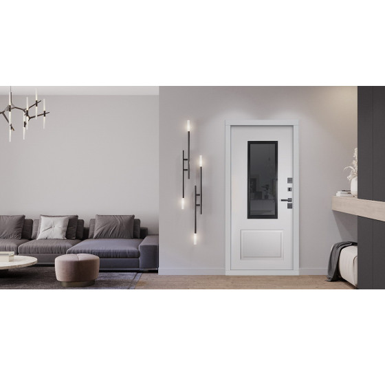 Стальная дверь "Galant" с окном (терморазрыв 3к). Заказная модель. | Два слоя покрытия: первый слой - цинкогрунт, второй слой - порошковое покрытие (цвет 