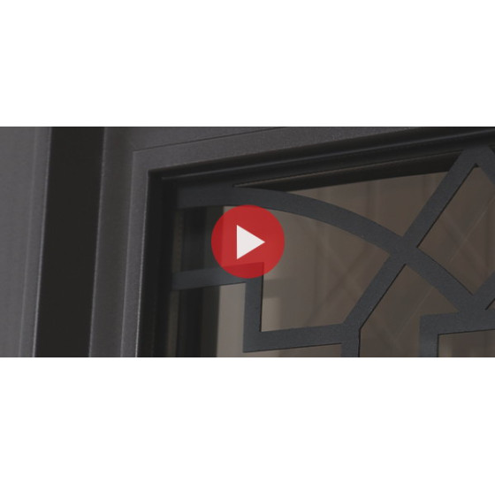 Стальная дверь "Поларис" с окном и лазерной резкой (терморазрыв 3к). | Два цвета покраски рамы и полотна (внешняя сторона - 