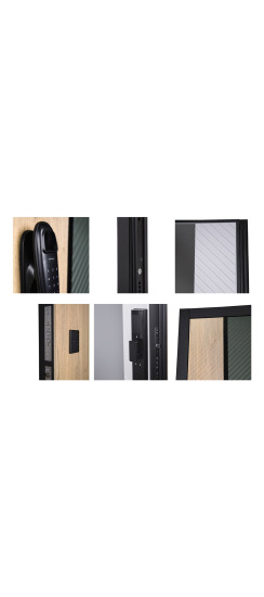 Стальная дверь "Эдинбург" с зеркалом (биометрический замок) | Порошковое покрытие 