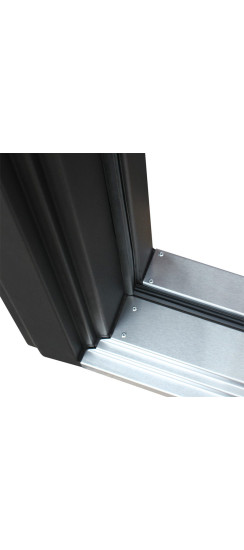 "Grand Lux light 2" с окном и лазерной резкой (терморазрыв 3к). | Два слоя покрытия: первый слой - цинкогрунт, второй слой - порошковое покрытие "муар коричневый"., 2050 х 880; 2050 х 960.