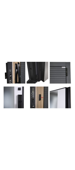 Стальная дверь "Авангард" с зеркалом (биометрический замок) | Порошковое покрытие 