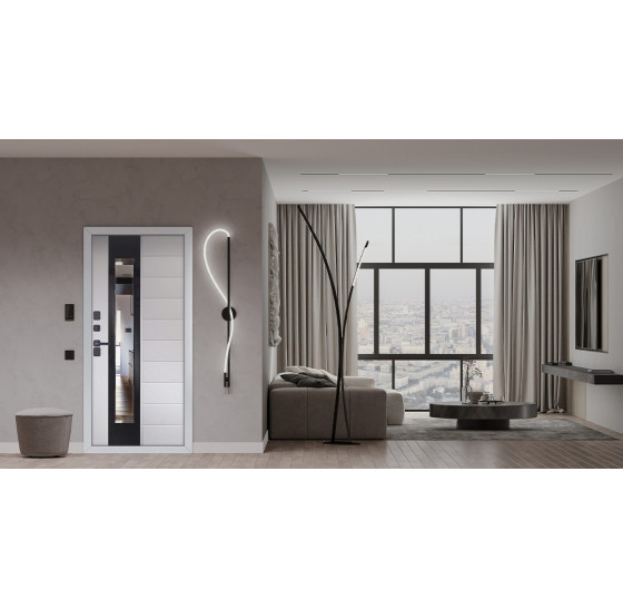 Стальная дверь "Снегирь" с окном (терморазрыв 3к). Заказная модель. | Два слоя покрытия: первый слой - цинкогрунт, второй слой - порошковое покрытие 