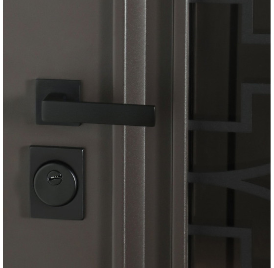 Стальная дверь "Поларис" с окном и лазерной резкой (терморазрыв 3к). | Два цвета покраски рамы и полотна (внешняя сторона - 