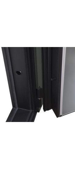 Стальная дверь "Vertu" с зеркалом (биометрический замок) | Порошковое покрытие 