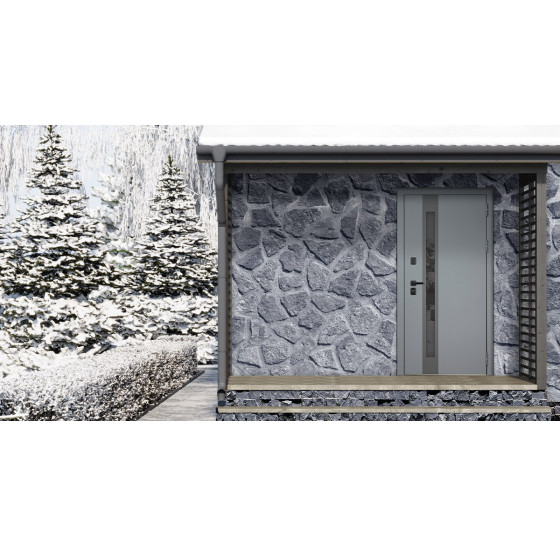 Стальная дверь «Стайл» с окном (терморазрыв 3к). Заказная модель. | Два цвета покраски коробки: внешняя сторона - 