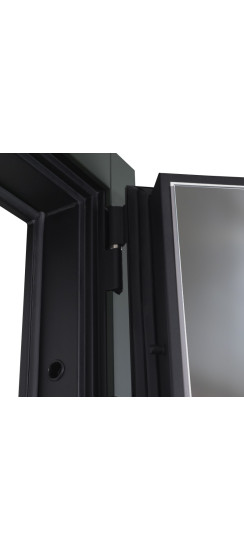 Стальная дверь "Vertu" с зеркалом (биометрический замок) | Порошковое покрытие 