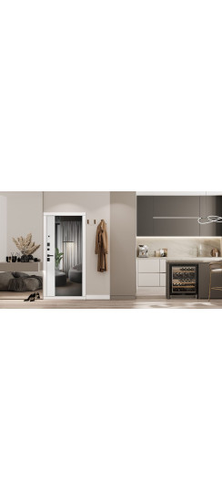 Стальная дверь "Альфа" с зеркалом. Заказная модель. | Порошковое покрытие 