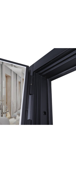 Стальная дверь "Берилл" с зеркалом (адаптивная замковая часть). Заказная модель. | Порошковое покрытие 