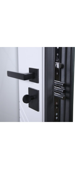 Стальная дверь "Санторини" с зеркалом (адаптивная замковая часть). Заказная модель. | Порошковое покрытие 