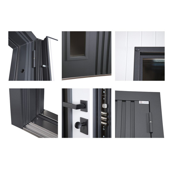 Стальная дверь "Arte" с окном (терморазрыв 3к). Заказная модель. | Два слоя покрытия металла: первый слой - цинкогрунт, второй слой - порошковое покрытие 