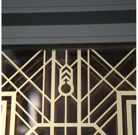 Стальная дверь "Изумруд" с окном и лазерной резкой (терморазрыв 3к) | Два цвета покраски рамы и полотна (внешняя сторона - 