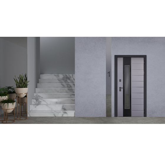 Стальная дверь "Снегирь" с окном (терморазрыв 3к). Заказная модель. | Два слоя покрытия: первый слой - цинкогрунт, второй слой - порошковое покрытие 