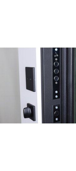 Стальная дверь «Vertu» с зеркалом (адаптивная замковая часть). | Порошковое покрытие 