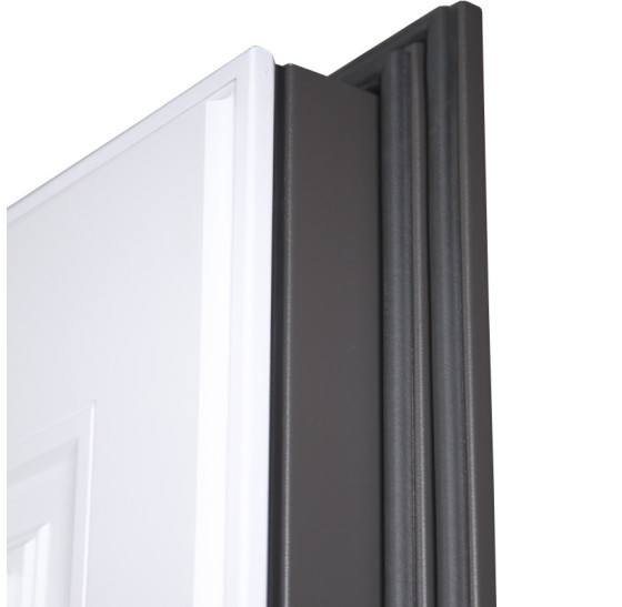 Стальная дверь Таганай с окном и английской решеткой (терморазрыв 3к) | Два цвета покраски рамы и полотна (внешняя сторона - 