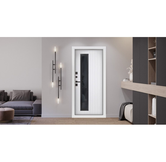 Стальная дверь "Arte" с окном (терморазрыв 3к). Заказная модель. | Два слоя покрытия металла: первый слой - цинкогрунт, второй слой - порошковое покрытие 