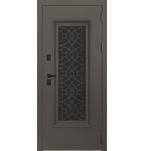 Стальная дверь "Поларис" с окном и лазерной резкой (терморазрыв 3к).