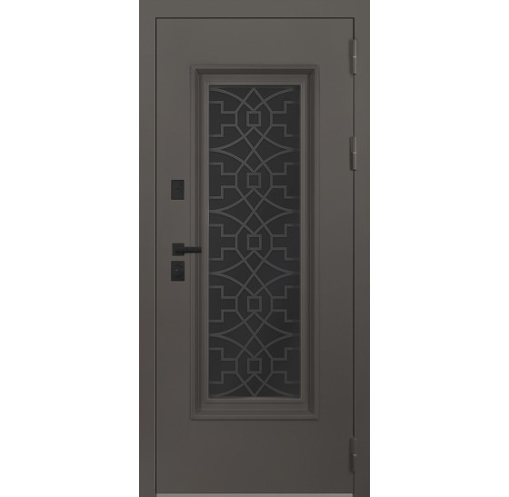 Стальная дверь "Поларис" с окном и лазерной резкой (терморазрыв 3к). | Два цвета покраски рамы и полотна (внешняя сторона - 