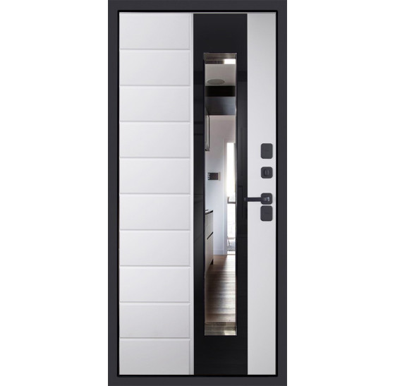 Стальная дверь "Снегирь" с окном (терморазрыв 3к). Заказная модель. | Два слоя покрытия: первый слой - цинкогрунт, второй слой - порошковое покрытие 