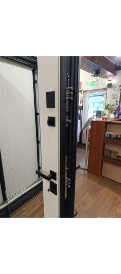 Стальная дверь "Ferrum" с зеркалом (адаптивная замковая часть) | Порошковое покрытие 