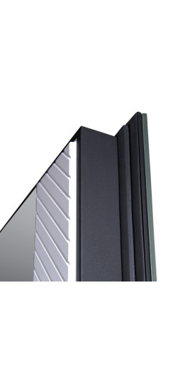 Стальная дверь "Санторини" с зеркалом (биометрический замок). | Порошковое покрытие 