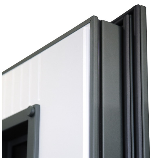 Стальная дверь "Барс" с окном (терморазрыв 3к). Заказная модель. | Два слоя покрытия металла: первый слой - цинкогрунт, второй слой - порошковое покрытие 