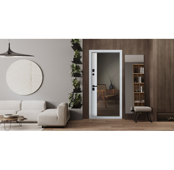 Стальная дверь "Loft" с зеркалом (адаптивная замковая часть). | Порошковое покрытие 