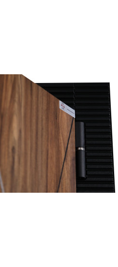 Стальная дверь "Берилл" с зеркалом (биометрический замок DZ 888). Заказная модель. | Порошковое покрытие 