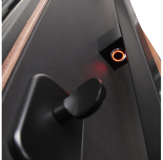 Стальная дверь "Century" с окном (терморазрыв). Заказная модель. | Два слоя покрытия металла: цинкогрунт, порошковое покрытие «муар черный». Два слоя влагостойкого покрытия МДФ панелей: масло Мербау, лак ПУ., 2050 х 880; 2050 х 960.