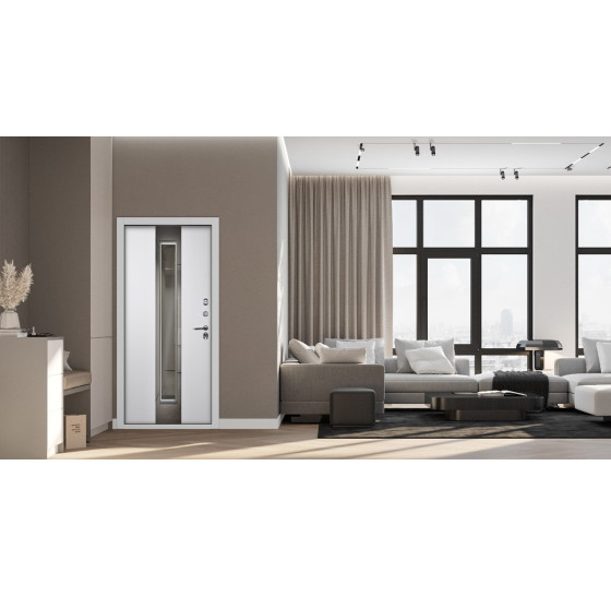 Стальная дверь "Император" с окном (терморазрыв 3к). Заказная модель. | Два слоя покрытия: первый слой - цинкогрунт, второй слой - порошковое покрытие (с внешней стороны 