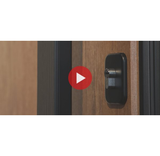 Стальная дверь "Tibr" (терморазрыв). Заказная модель. 2100х1700 | Два слоя покрытия металла: цинкогрунт, порошковое покрытие «муар черный». Два слоя влагостойкого покрытия МДФ панелей: масло Мербау, лак ПУ., 2100 х 1700 Основная створка 900 мм. 