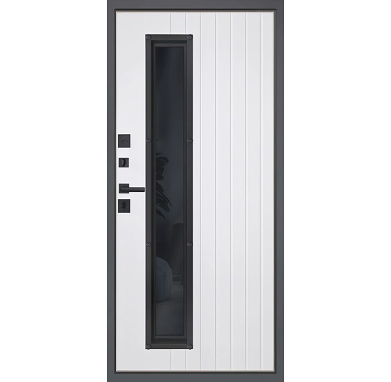 Стальная дверь "Arte" с окном (терморазрыв 3к). Заказная модель. | Два слоя покрытия металла: первый слой - цинкогрунт, второй слой - порошковое покрытие 