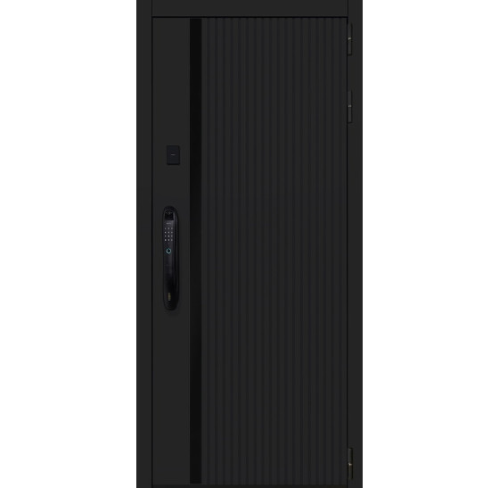 Стальная дверь "Silver" с зеркалом (биометрический замок) | Порошковое покрытие 