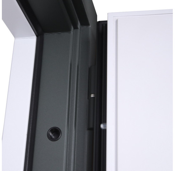 Стальная дверь "Изумруд" с окном и лазерной резкой (терморазрыв 3к) | Два цвета покраски рамы и полотна (внешняя сторона - 