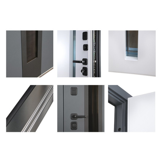 Стальная дверь «Стайл» с окном (терморазрыв 3к). Заказная модель. | Два цвета покраски коробки: внешняя сторона - 