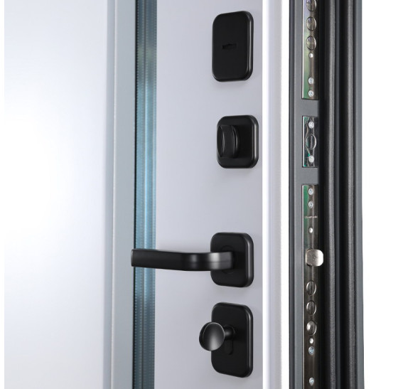 Стальная дверь «Стайл» с окном (терморазрыв 3к). Заказная модель. | Два цвета покраски коробки: внешняя сторона - 