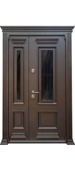 Стальная дверь "Grand Luxe 2". Заказная модель. 2100х1300 | Первый слой - цинкогрунт, второй слой: порошковое покрытие 