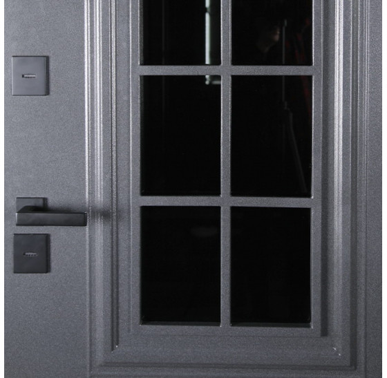 Стальная дверь "Galant" с окном (терморазрыв 3к). Заказная модель. | Два слоя покрытия: первый слой - цинкогрунт, второй слой - порошковое покрытие (цвет 